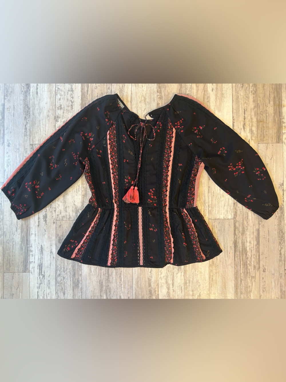 Anthropologie Seen Worn Kept Annemette Peplum Floral Blouse - Picture 16 of 16